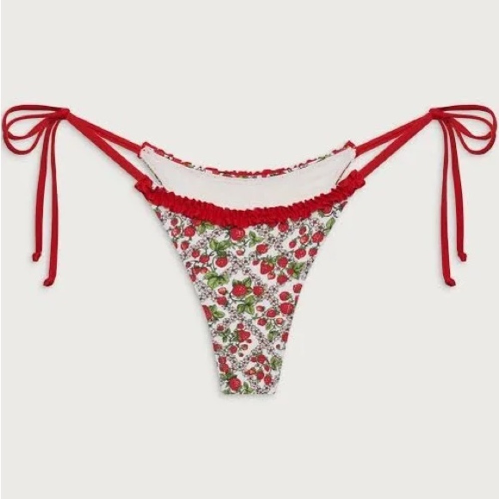 New! Frankies Bikinis divine String Bikini Bottom Berry In Love 3767